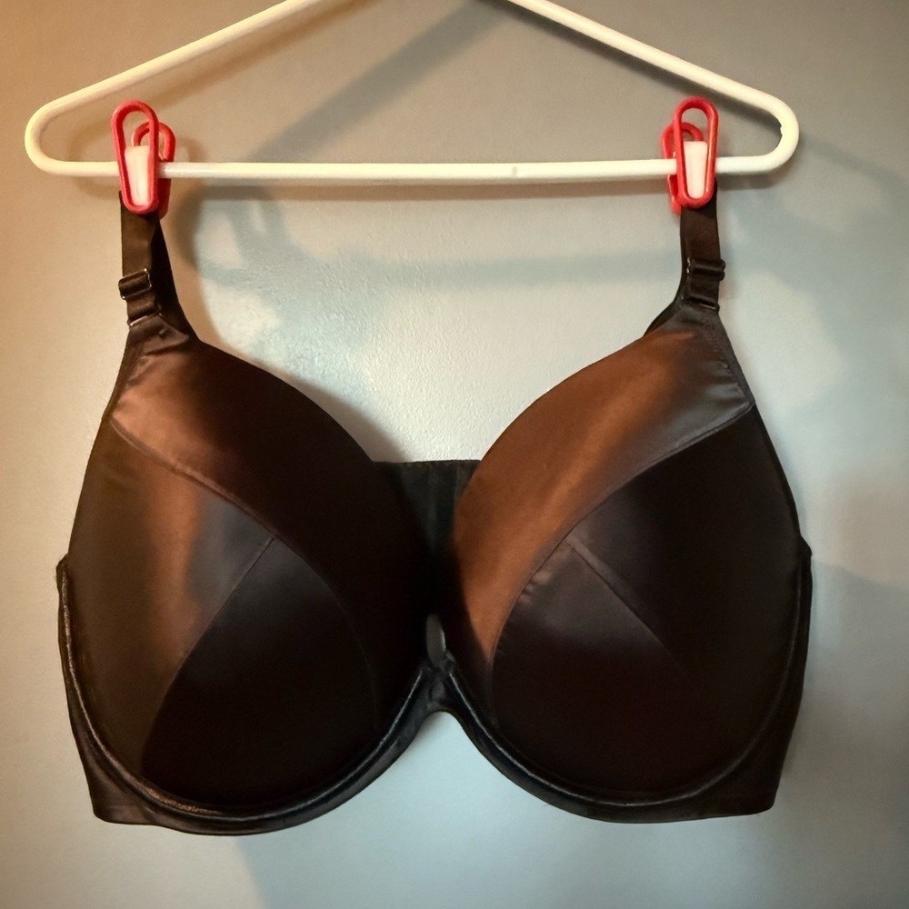 Cacique Push Up Plunge Bra Womens Sz 44DD Black NWT